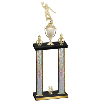 Double Silver Glacier Year Basketball Trophy