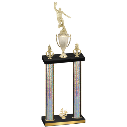 Double Silver Glacier Fourth Place Basketball Trophy