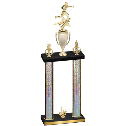 Double Silver Glacier First Place Flag Football Trophy