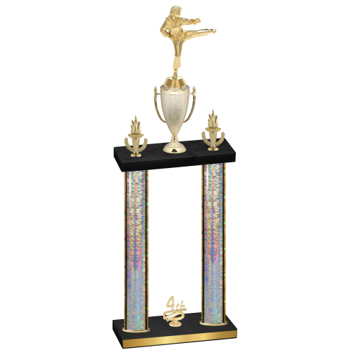 Double Silver Glacier Fourth Place Karate Trophy