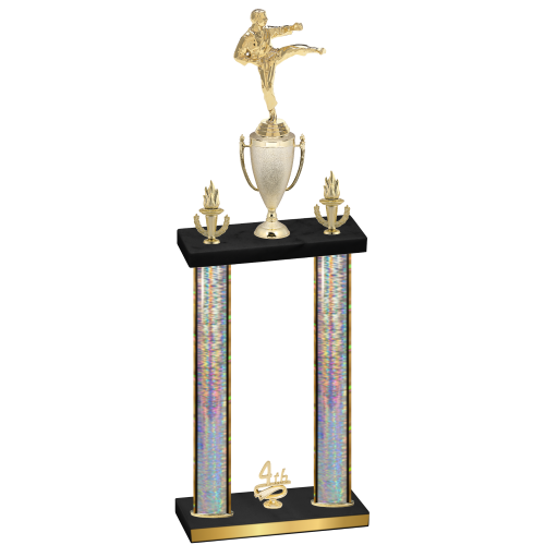 Double Silver Glacier Fourth Place Karate Trophy