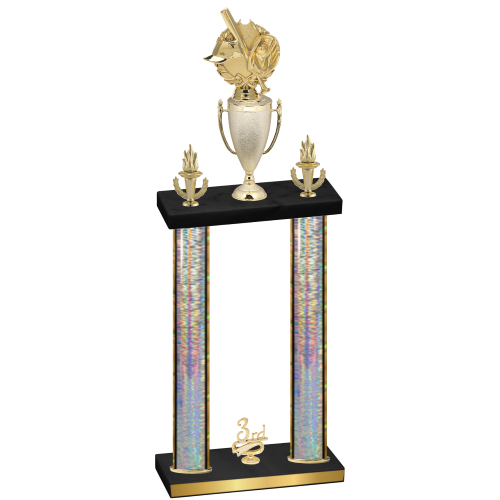 Double Silver Glacier Third Place Baseball Trophy