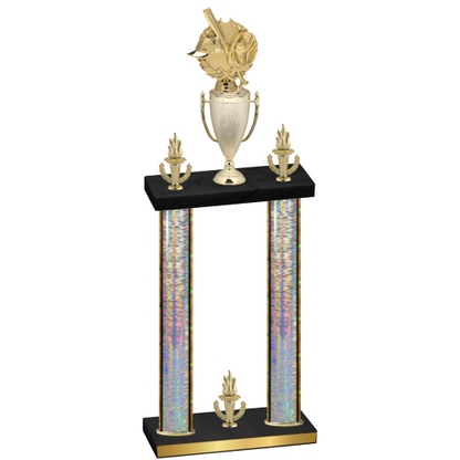 Double Silver Glacier Victory Baseball Trophy