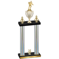 Double Silver Carbon Fiber Year Rugby Trophy