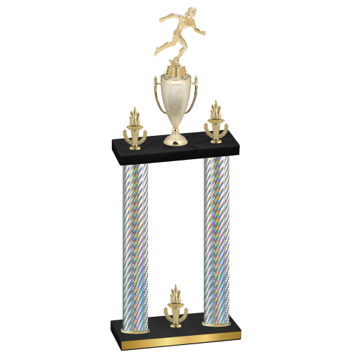 Double Silver Carbon Fiber Victory Running Trophy