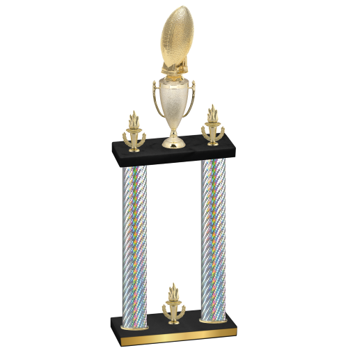 Double Silver Carbon Fiber Victory Football Trophy