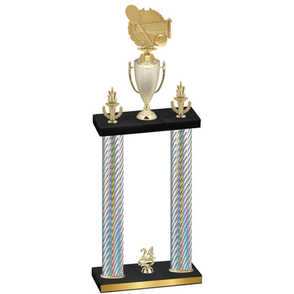 Double Silver Carbon Fiber Year Tennis Trophy