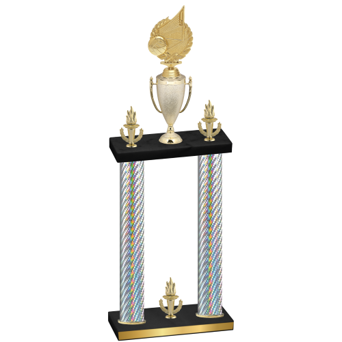 Double Silver Carbon Fiber Victory Volleyball Trophy