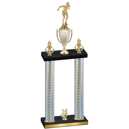 Double Silver Carbon Fiber Year Swimming Trophy