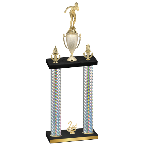 Double Silver Carbon Fiber Second Place Tennis Trophy