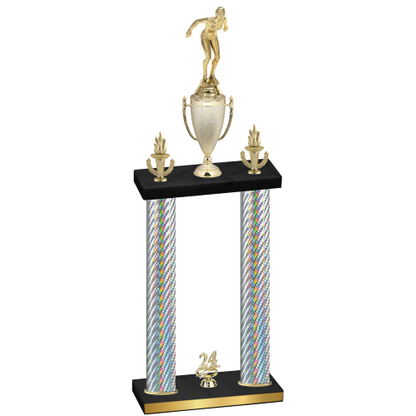 Double Silver Carbon Fiber Year Tennis Trophy