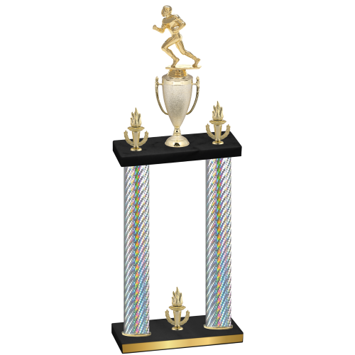 Double Silver Carbon Fiber Victory Football Trophy