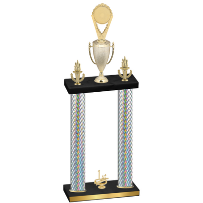 Double Silver Carbon Fiber First Place Insert Trophy