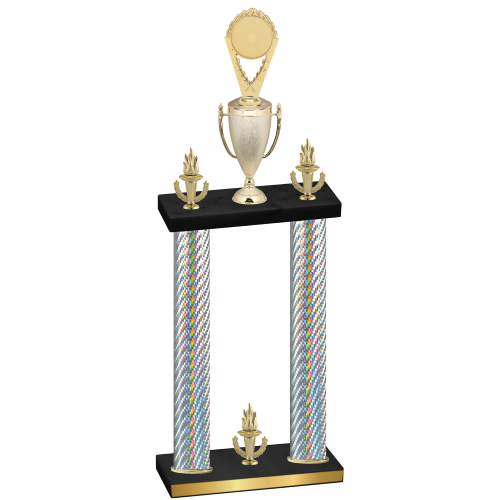 Double Silver Carbon Fiber Victory Insert Trophy