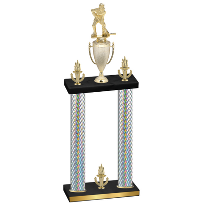 Double Silver Carbon Fiber Victory Hockey Trophy