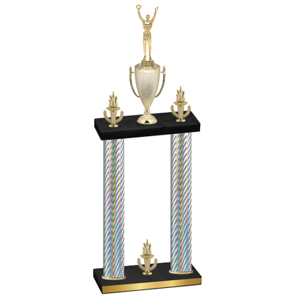 Double Silver Carbon Fiber Victory Victory Trophy