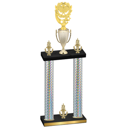 Double Silver Carbon Fiber Victory Pickleball Trophy