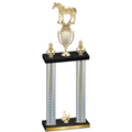Double Silver Carbon Fiber Third Place Horses Trophy
