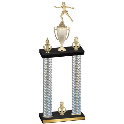 Double Silver Carbon Fiber Victory Skater Trophy