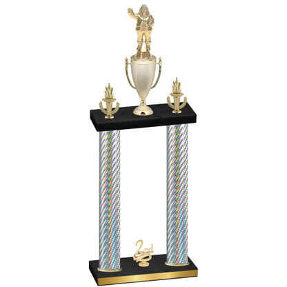Double Silver Carbon Fiber Second Place Holiday Trophy