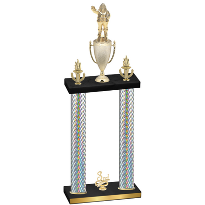 Double Silver Carbon Fiber Third Place Holiday Trophy