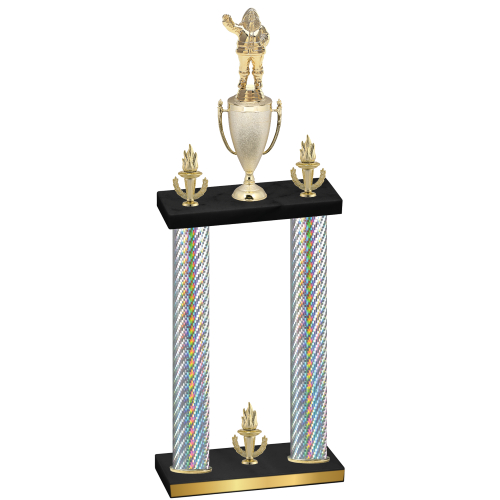 Double Silver Carbon Fiber Victory Holiday Trophy