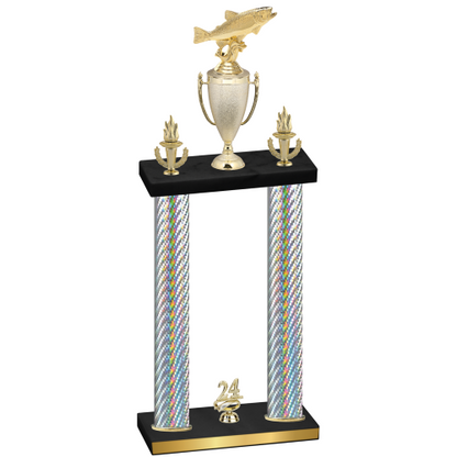 Double Silver Carbon Fiber Year Fishing Trophy