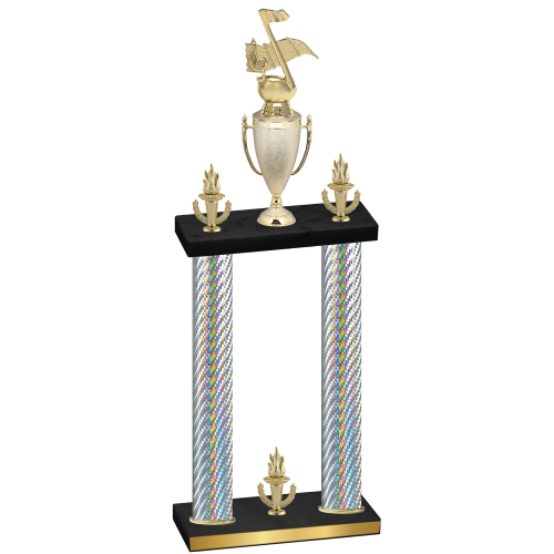 Double Silver Carbon Fiber Victory Music Trophy