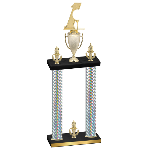 Double Silver Carbon Fiber Victory Golf Trophy