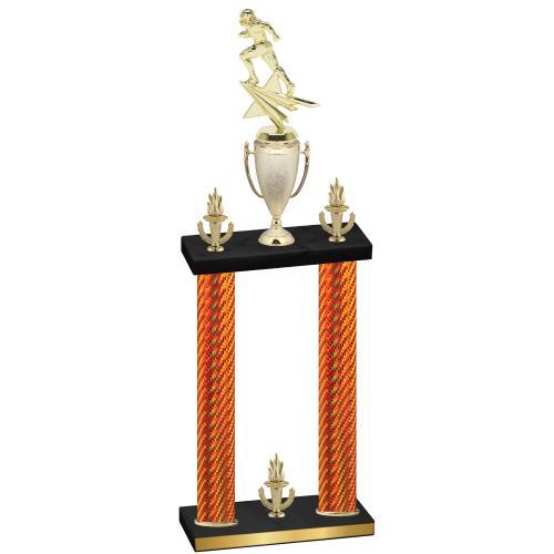 Double Orange Carbon Fiber Victory Football Trophy