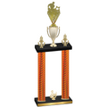 Double Orange Carbon Fiber Third Place Rugby Trophy