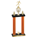 Double Orange Carbon Fiber Third Place Running Trophy