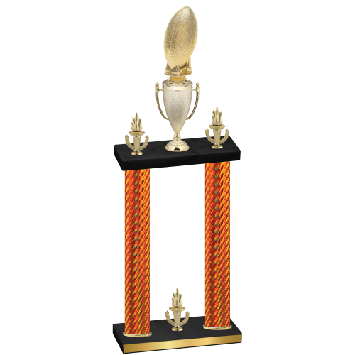 Double Orange Carbon Fiber Victory Football Trophy