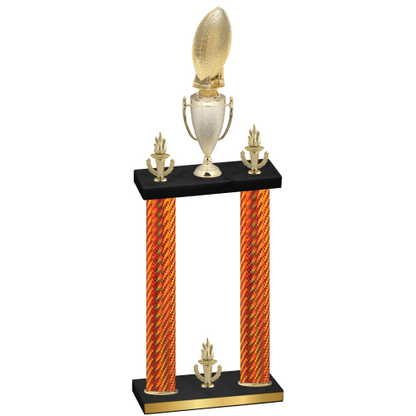 Double Orange Carbon Fiber Victory Football Trophy