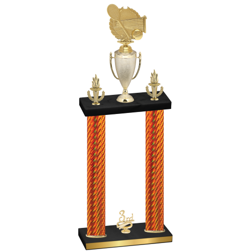 Double Orange Carbon Fiber Third Place Tennis Trophy