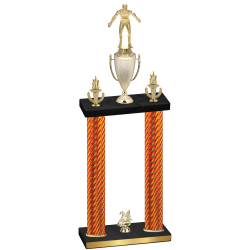 Double Orange Carbon Fiber Year Wrestling Trophy