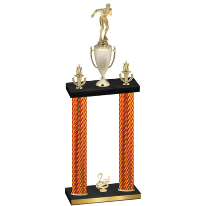 Double Orange Carbon Fiber Second Place Swimming Trophy