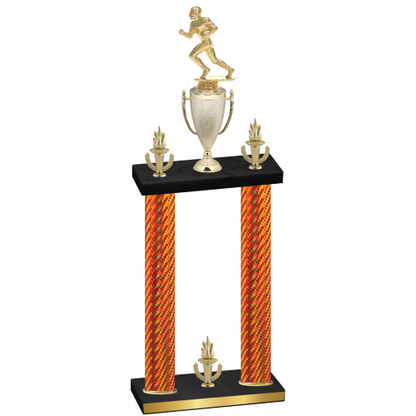 Double Orange Carbon Fiber Victory Football Trophy