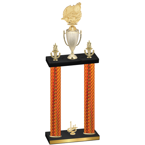 Double Orange Carbon Fiber First Place Swimming Trophy