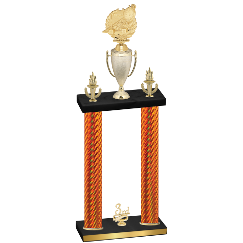 Double Orange Carbon Fiber Third Place Swimming Trophy