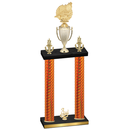 Double Orange Carbon Fiber Third Place Swimming Trophy