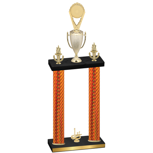 Double Orange Carbon Fiber First Place Insert Trophy