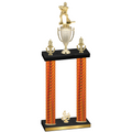 Double Orange Carbon Fiber Fourth Place Hockey Trophy