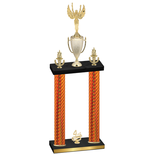 Double Orange Carbon Fiber Fourth Place Victory Trophy