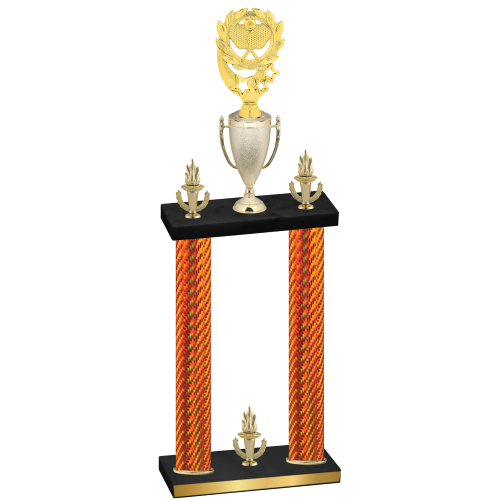 Double Orange Carbon Fiber Victory Pickleball Trophy