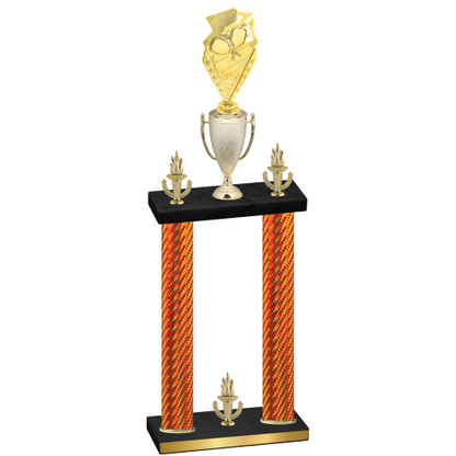 Double Orange Carbon Fiber Victory Pickleball Trophy