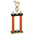 Double Orange Carbon Fiber Year Horses Trophy