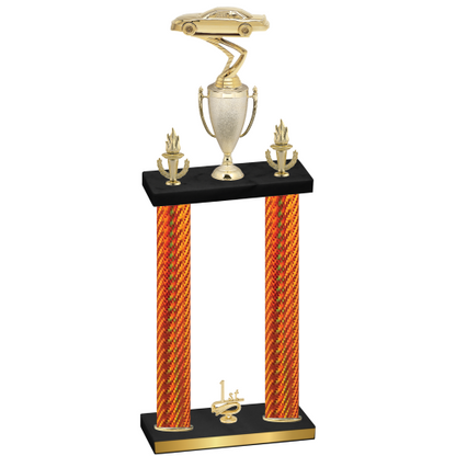Double Orange Carbon Fiber First Place Cars Trophy