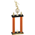 Double Orange Carbon Fiber Second Place Basketball Trophy