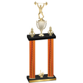 Double Orange Carbon Fiber First Place Weights Trophy